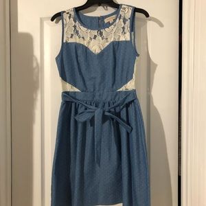 Lace and polka dot dress